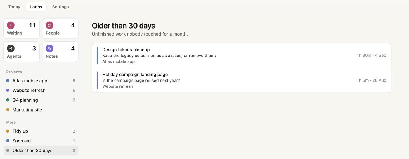 Loops, Older than 30 days