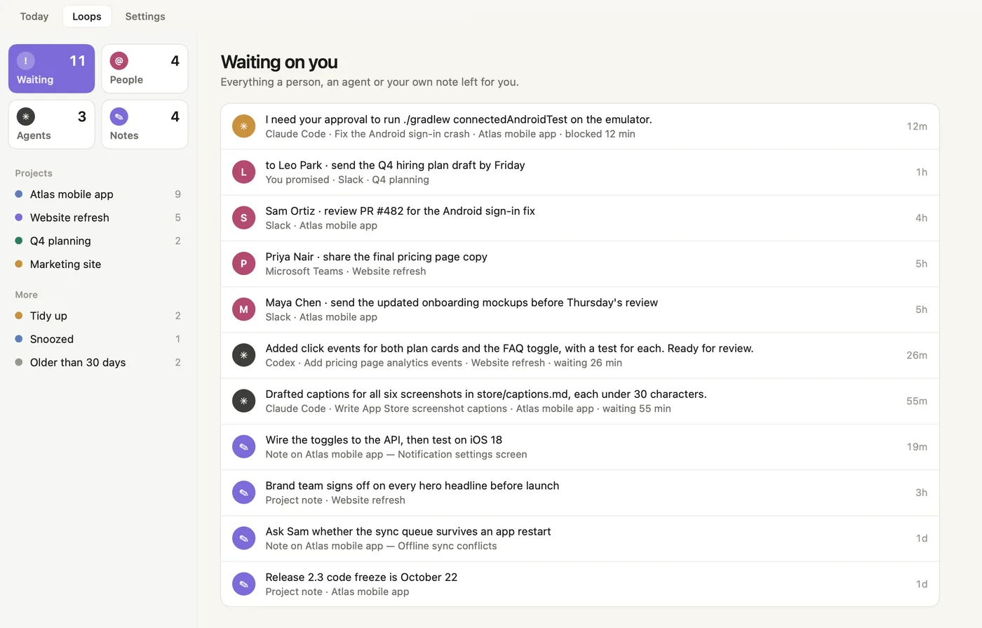 Loops, the Waiting list