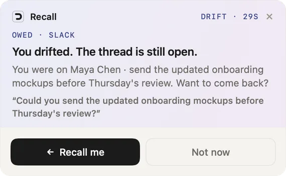 A reminder about an unanswered ask