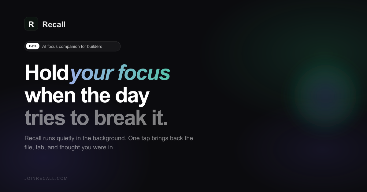 Recall | AI memory for your work sessions