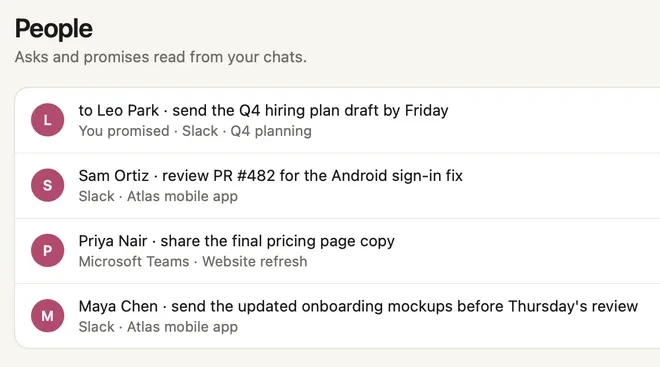 Loops, the People list: requests from Slack and Microsoft Teams, and a promise to Leo Park